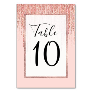 Numéro De Table Rose de luxe Gold Sparkly Glitter Fringe