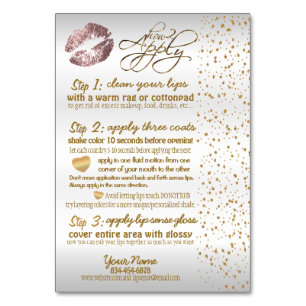Numéro De Table Rose Dusty & Gold Confetti Lip Instructions 2