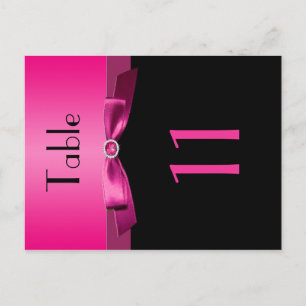 Numéro de table rose et noire à deux côtés