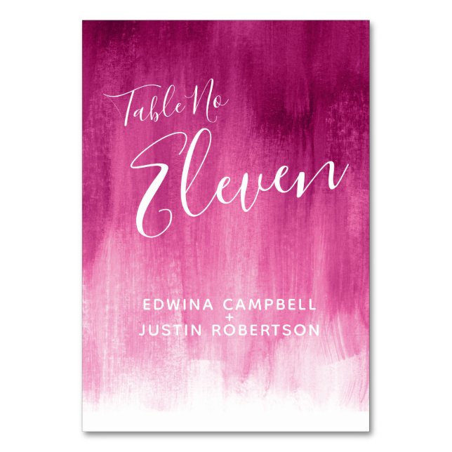 Numéro De Table Rose foncé abstrait lave moderne art numéros de ta (Dos)