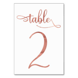 Numéro De Table Rose Gold faux feuille 3.5x5 | Tableau 2