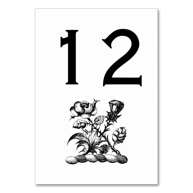 Numéro De Table Rose héraldique et chardon d'armoiries Emblème de  (Par défaut)