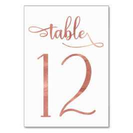 Numéro de table rose or faux feuille 3.5x5 | Table