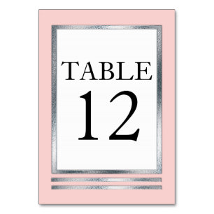 Numéro De Table Rose pâle ARGENT Blanc Moderne Simple Élégant