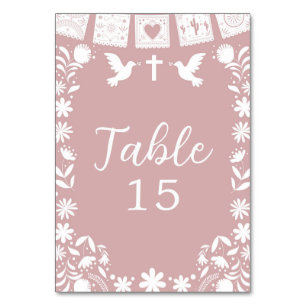 Numéro De Table Rose Pâle Cielito Lindo Baptême