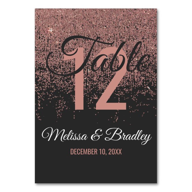 Numéro De Table Rose Parties scintillant Or Éclabouille les numéro (Par défaut)