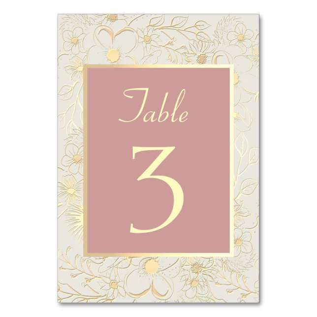 Numéro de table Rose Poussiéreuse Élégant (Par défaut)