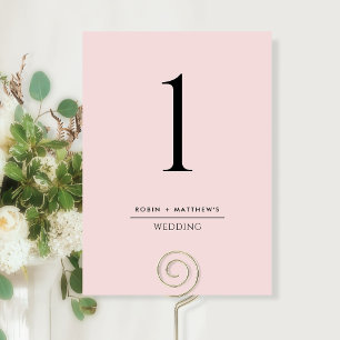 Numéro de table Rose Poussiéreuse Élégant et Simpl