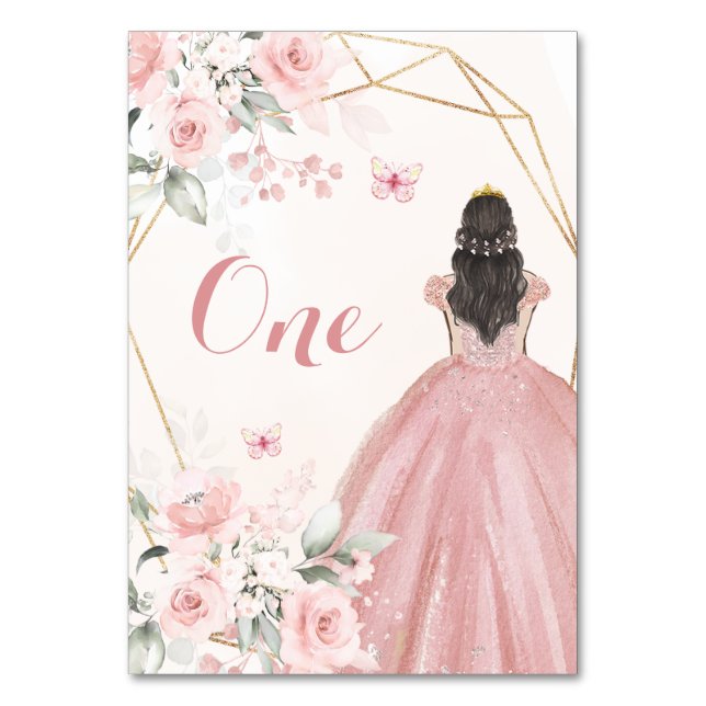 Numéro De Table Rose rose pâle Fille géométrique douce 16e anniver (Par défaut)