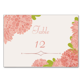 Numéro De Table Rose souple Dahlia Mariage