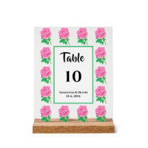 Numéro de table rose Symbole acrylique