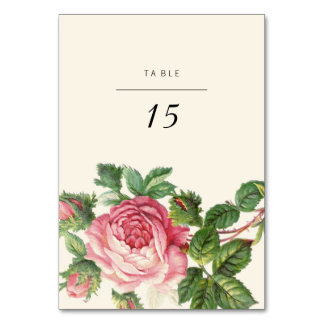Numéro De Table Rose Vintage peint Mariage Boho