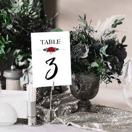 Numéro De Table Roses romantiques interconnectées