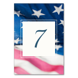 Numéro De Table Rouge Blanc Bleu Américain Drapeau Mariage patriot