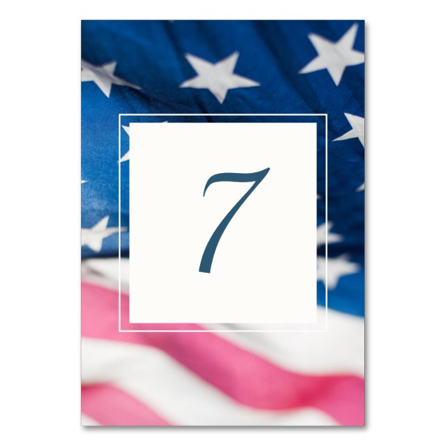 Numéro De Table Rouge Blanc Bleu Américain Drapeau Mariage patriot (Par défaut)