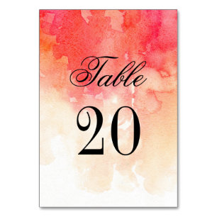 Numéro de table rouge. Mariage d'automne. Table au