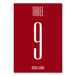 Numéro De Table Rouge ultra moderne contemporain