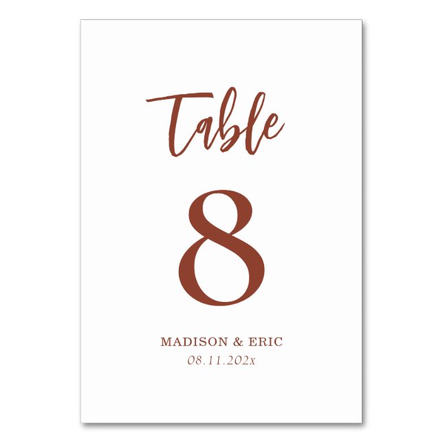 Numéro De Table rouille en terre cuite boho (Par défaut)