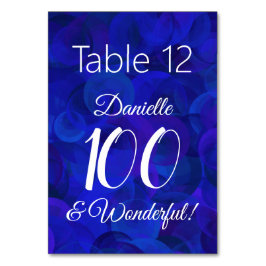 Numéro De Table Royal Blue 100 et merveilleuse fête d'anniversaire