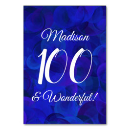 Numéro De Table Royal Blue 100 et merveilleuse fête d'anniversaire