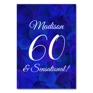 Numéro De Table Royal Blue 60 & Fête d'anniversaire sensationnelle