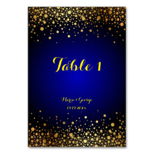 Numéro De Table Royal Blue and Gold Popular Mariage Numéros de tab
