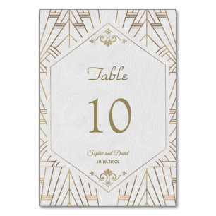 Numéro De Table Royal White Gold Great Gatsby Mariage