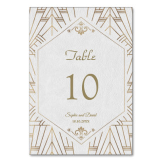 Numéro De Table Royal White Gold Great Gatsby Mariage