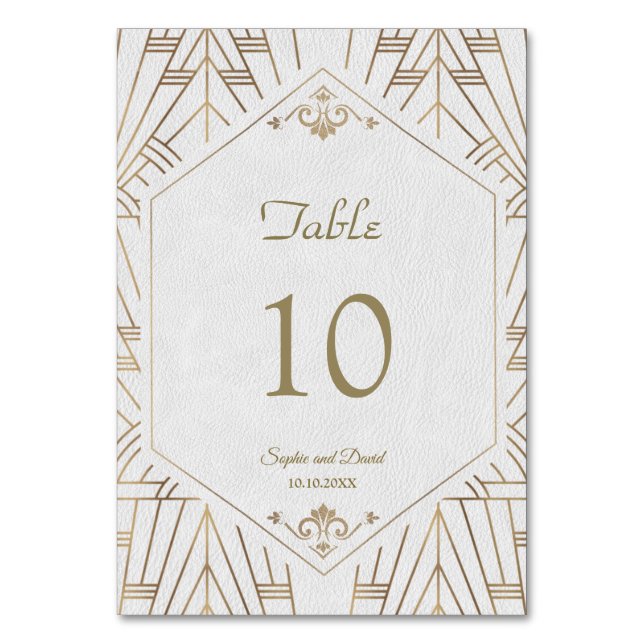 Numéro De Table Royal White Gold Great Gatsby Mariage (Par défaut)