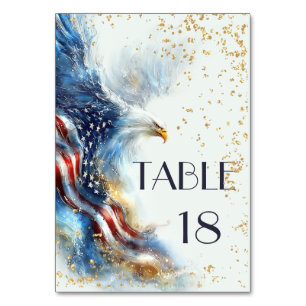 Numéro De Table RSVP Pygargue à tête blanche Patriotique USA Semiq
