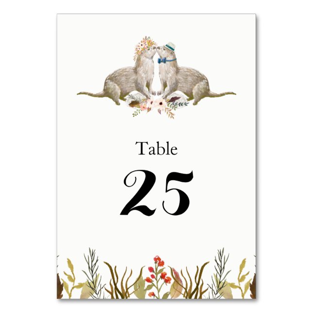 Numéro De Table Russe Boho Mariage d'aquarelle de cerf de bois (Par défaut)