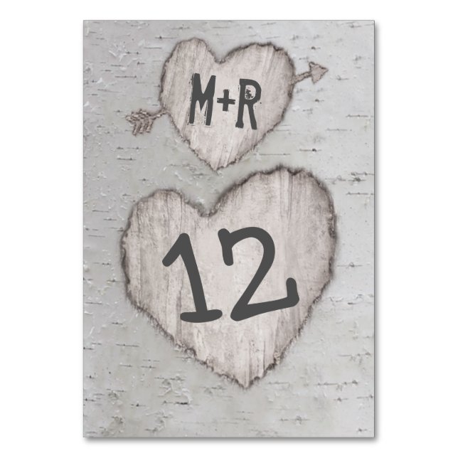 Numéro De Table Rustic Country Bark Birch Mariage (Par défaut)