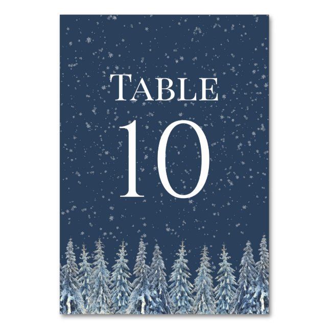 Numéro De Table Rustic Winter Forest Wedding Table Number Cards (Par défaut)