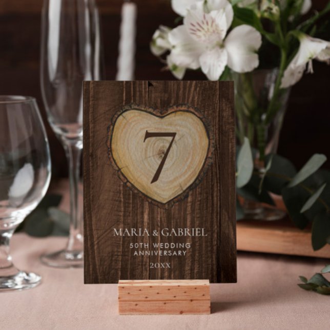 Numéro De Table Rustique 50ème Mariage Anniversaire Parti Gold (Créateur téléchargé)