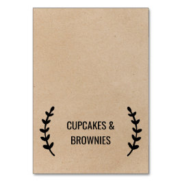 Numéro De Table Rustique Chic Faux Kraft Calligraphie Alimentation