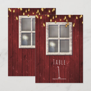 Numéro de table rustique de la fenêtre et des lumi