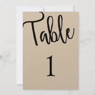 Numéro de table rustique moderne. Mariage Kraft. S