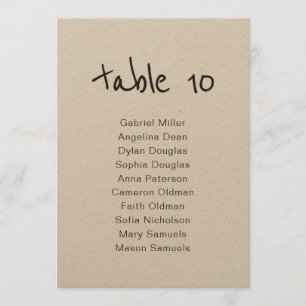 Numéro de table rustique simple avec places assise