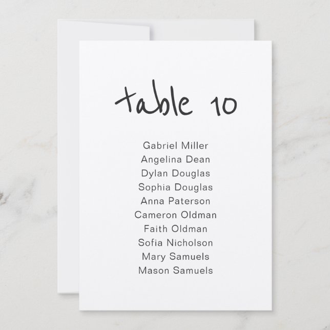 Numéro de table rustique simple avec siège (Devant)