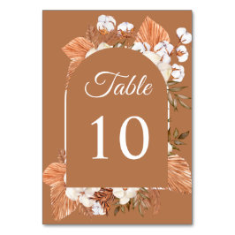 Numéro De Table Rustique Terracotta Boho Pampas Arché Mariage