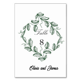 Numéro De Table Sage Green Classic Floral Wedding
