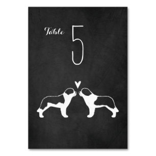 Numéro De Table Saint Bernard Silhouettes Mariage Numéro de tablea