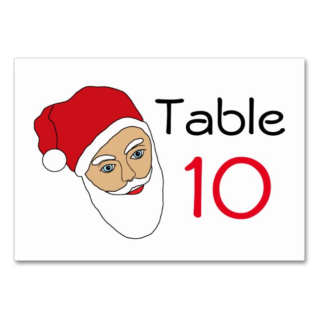 Numéro De Table Santa Claus Numéro de Noël Numéro de tableau (Devant)