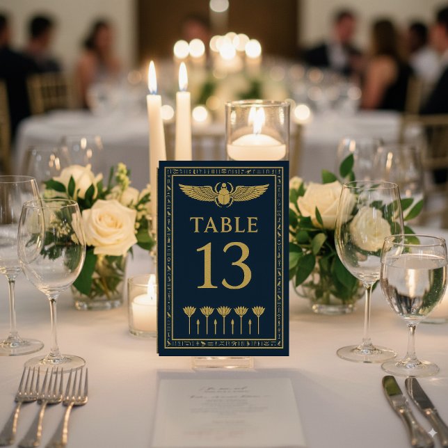 Numéro De Table Scarabée et Lotus Égyptiens – Modifiable (Créateur téléchargé)