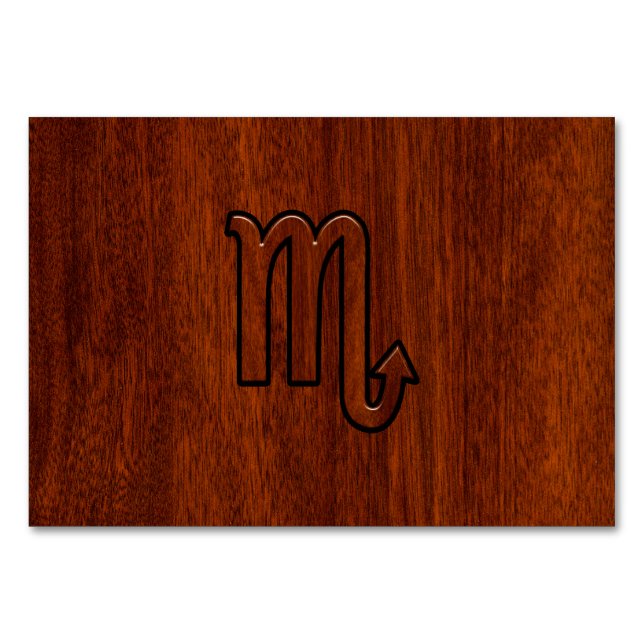 Numéro De Table Scorpio Zodiac Connexion Style acajou (Devant)