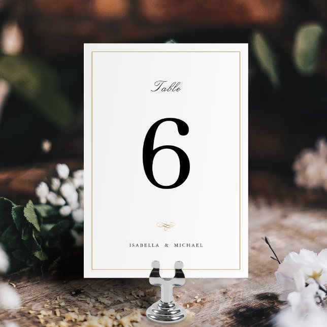 Numéro De Table Script classique élégant Mariage simple (Zazzle Classic Elegance Script Simple Wedding Table Number (Back (Vertical)).png)