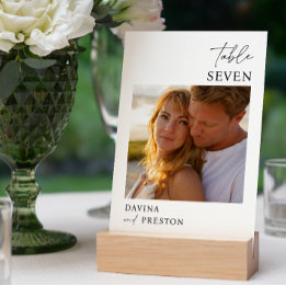 Numéro De Table Script contemporain PHOTO MINIMALE