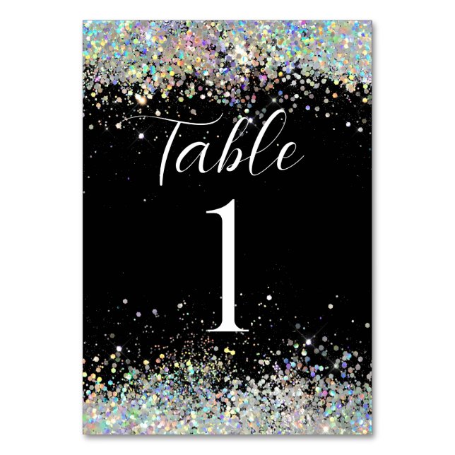Numéro De Table Script de calligraphie Parties scintillant hologra (Par défaut)