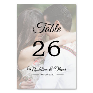 Numéro De Table Script élégant photo Mariage moderne