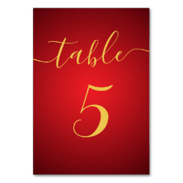 Numéro De Table Script moderne élégant Mariage à thème rouge